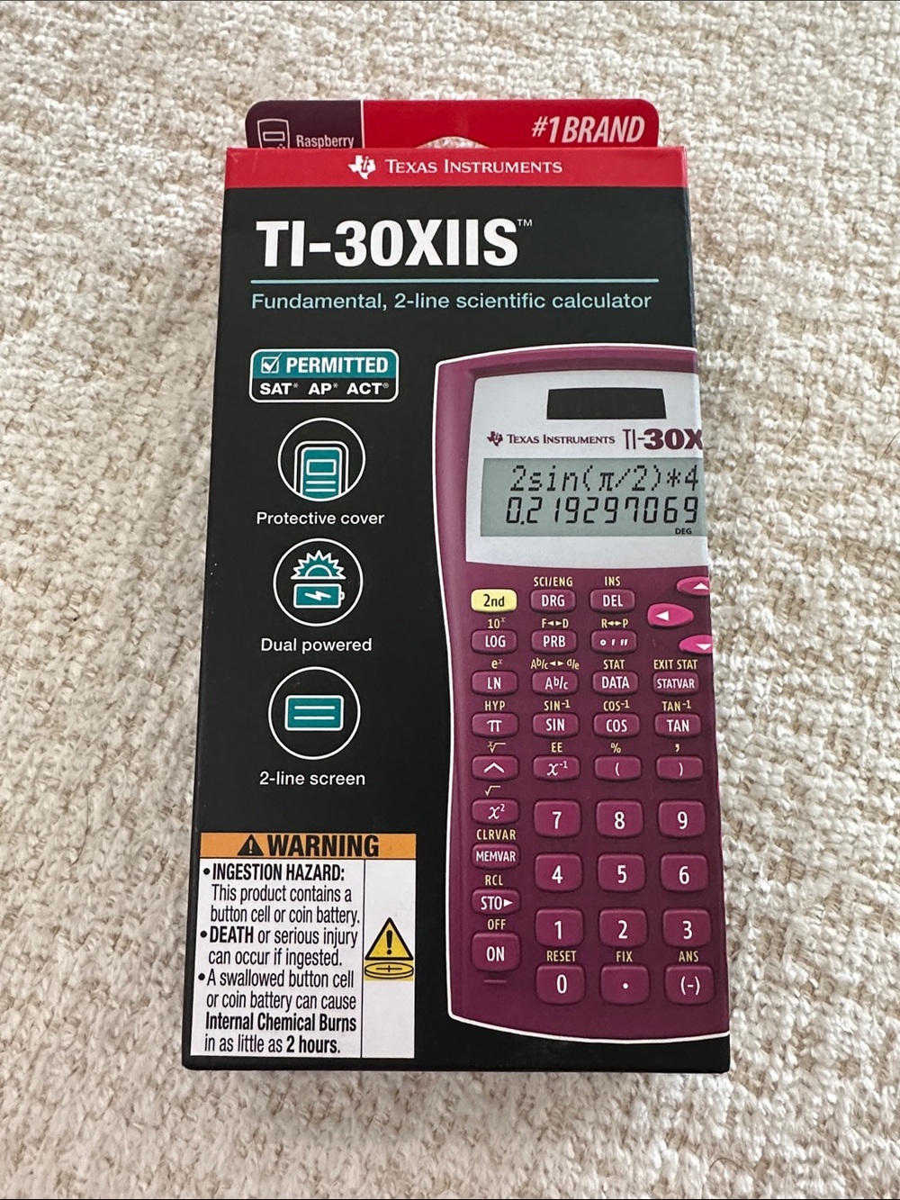 Texas Instruments TI-30XIIS Scientific Calculator - Raspberry Pink